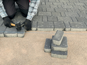 Concrete pavers installed for patios and driveways