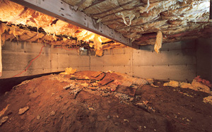 Crawl Space Moisture Barrier before in Altoona