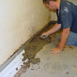 Testing a French drain system in a Pennsylvania Furnace home.