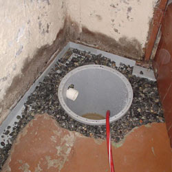 Installing a sump in a sump pump liner in a Bellefonte home