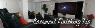 a waterproofed basement that has been finished into a family room in Tyrone