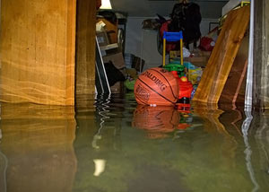 A flooded basement bedroom in Julian