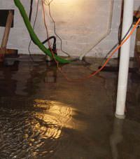 Several feet of floodwaters in a West Decatur basement