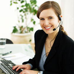A disaster restoration customer service expert in Saint Marys manning the phones