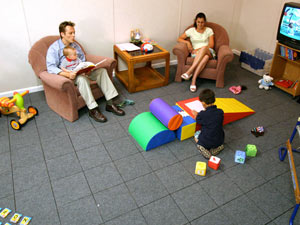 Waterproof basement flooring installed in a family room in Kersey, Pennsylvania