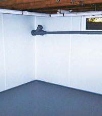 Plastic basement wall panels installed in a Ridgway, Pennsylvania home