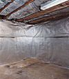 An energy efficient radiant heat and vapor barrier for a Cherry Tree basement finishing project