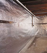 Radiant heat barrier and vapor barrier for finished basement walls in Ridgway, Pennsylvania